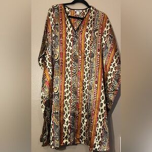 Mrs.Roper Colorful wild animal Patterned Winlar Kaftan OSFM